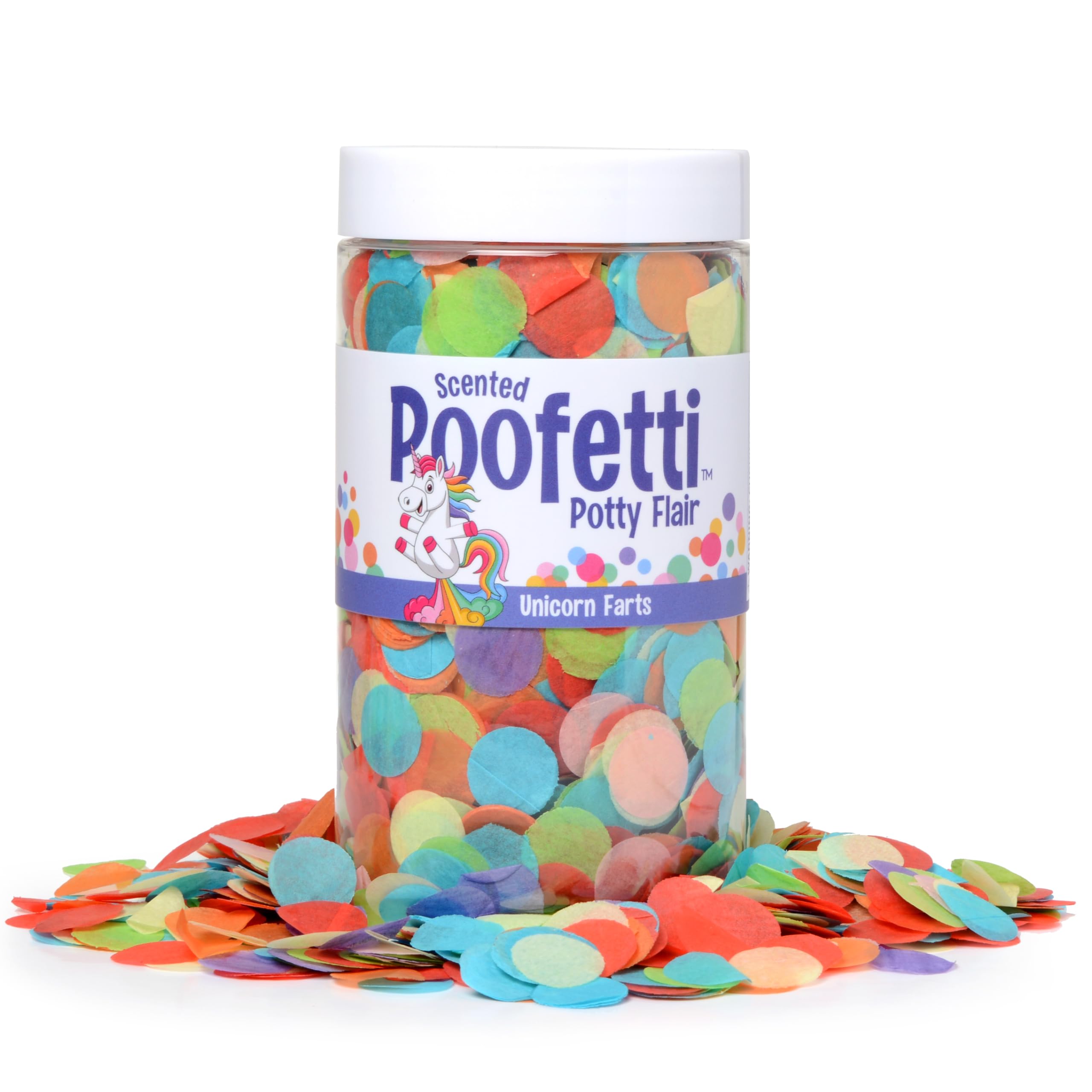 PrimaStella Poofetti confetti in the toilet creates a celebratory potty moment.