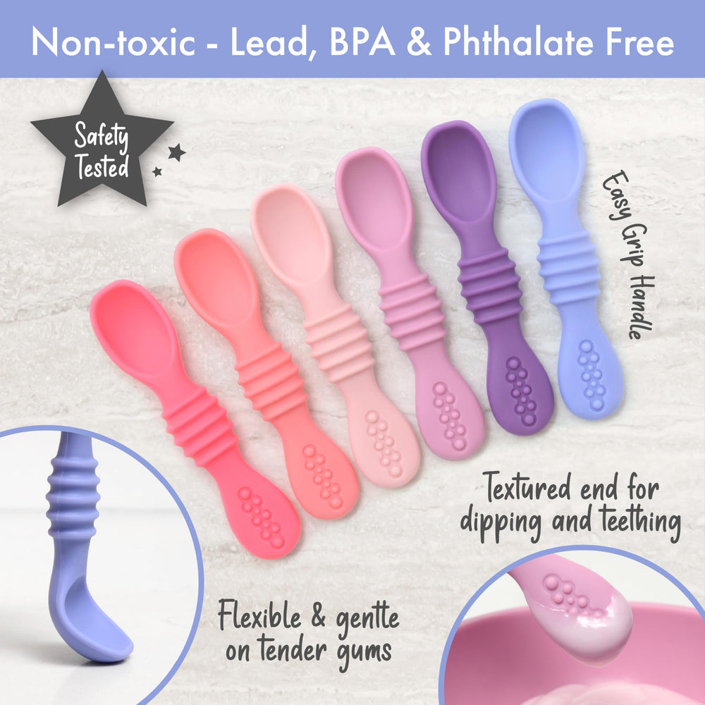 PrimaStella silicone chew spoon dual-ended design for dipping and teething relief