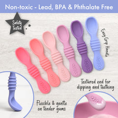 PrimaStella silicone chew spoon dual-ended design for dipping and teething relief