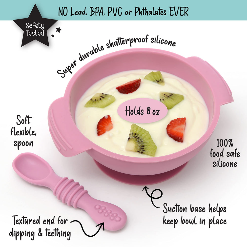 PrimaStella unbreakable bowl purple front view shows sturdy, shatterproof design for reliable feeding.