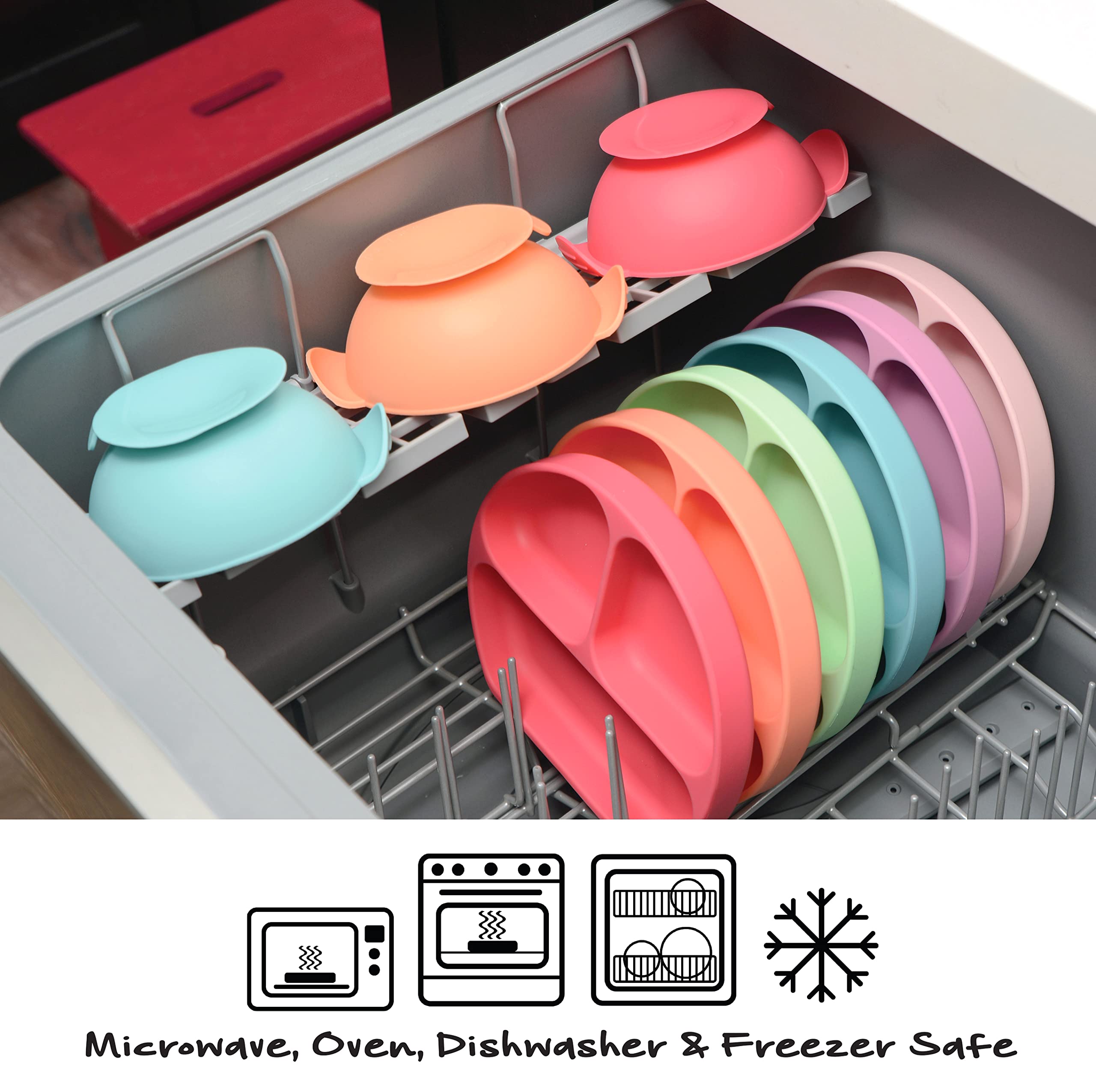 PrimaStella microwave-freezer-safe silicone bowl adapts to temperature-based meals.