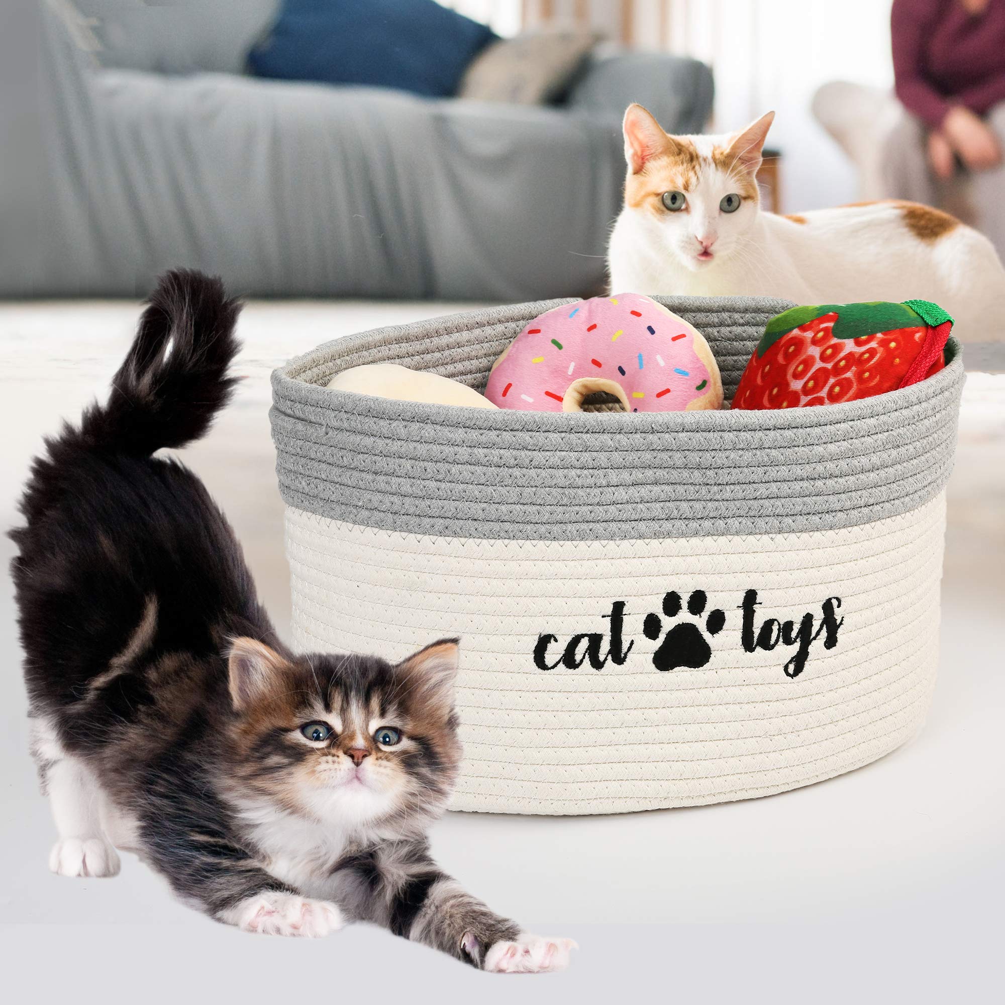 PrimePets basket with blankets shows versatile home decor and organization