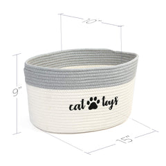 PrimePets cotton rope storage basket with handles, soft touch for pets and kids