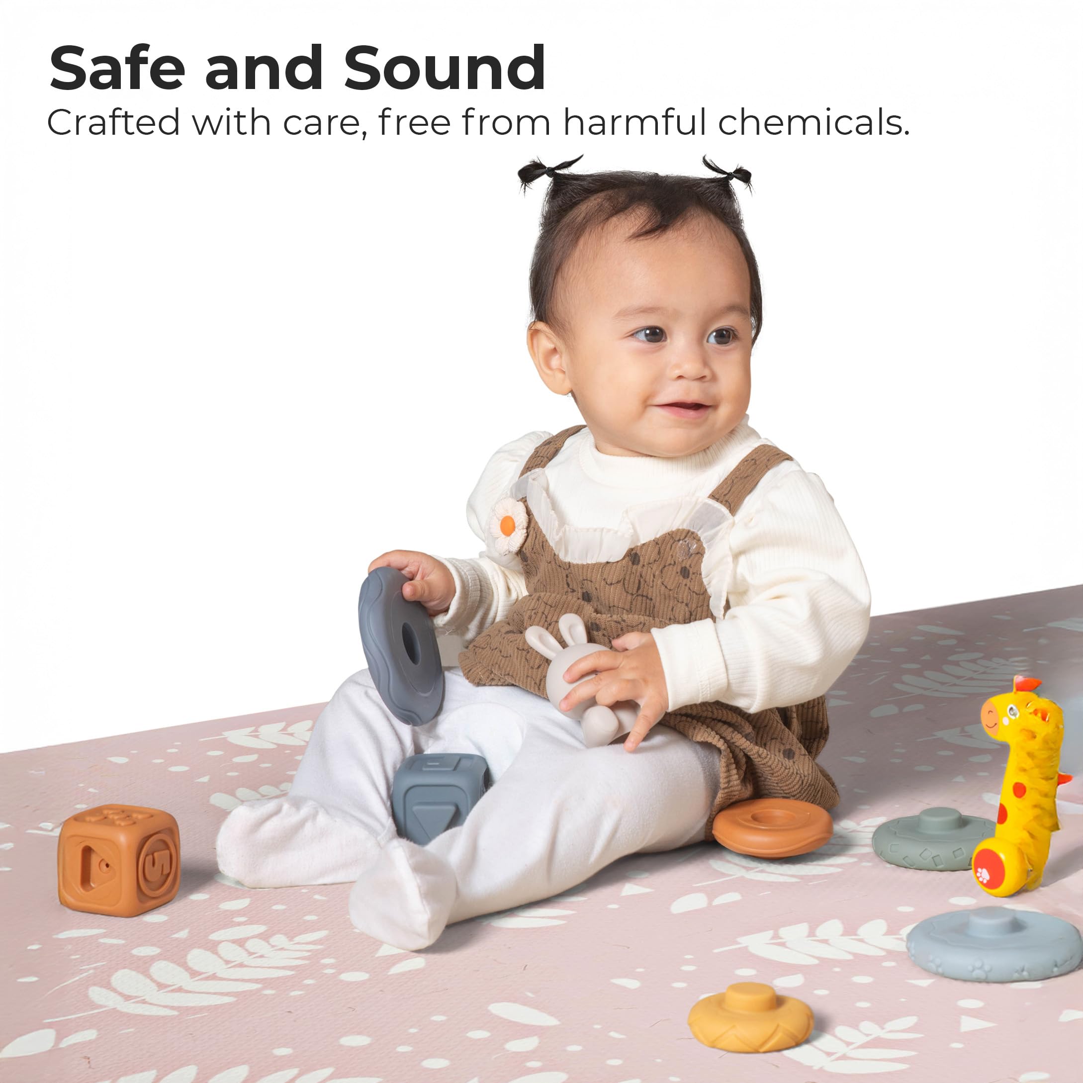 Primica baby foam tiles form a large area rug for stylish, comfy play.