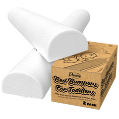 Primica bed bumpers under-sheet setup provide a gentle toddler boundary
