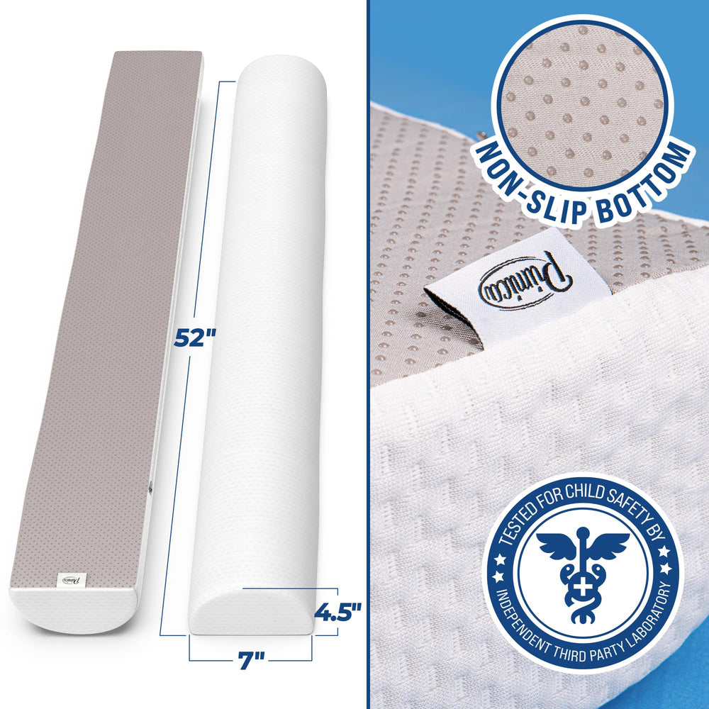 Primica bed bumpers washable cover closeup emphasizes easy cleanup