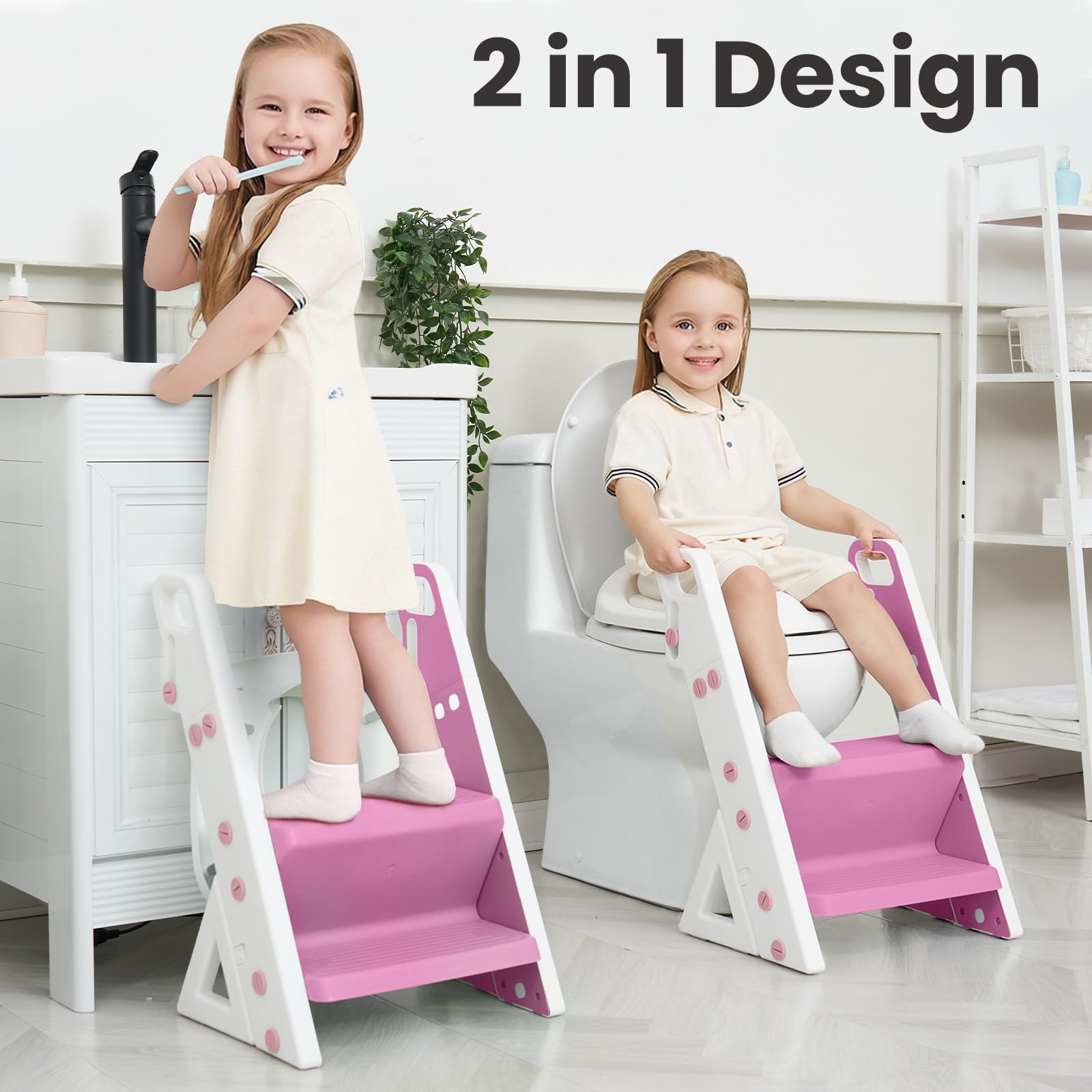 PRIMLECT adjustable-step with two heights helps growing kids reach comfortably