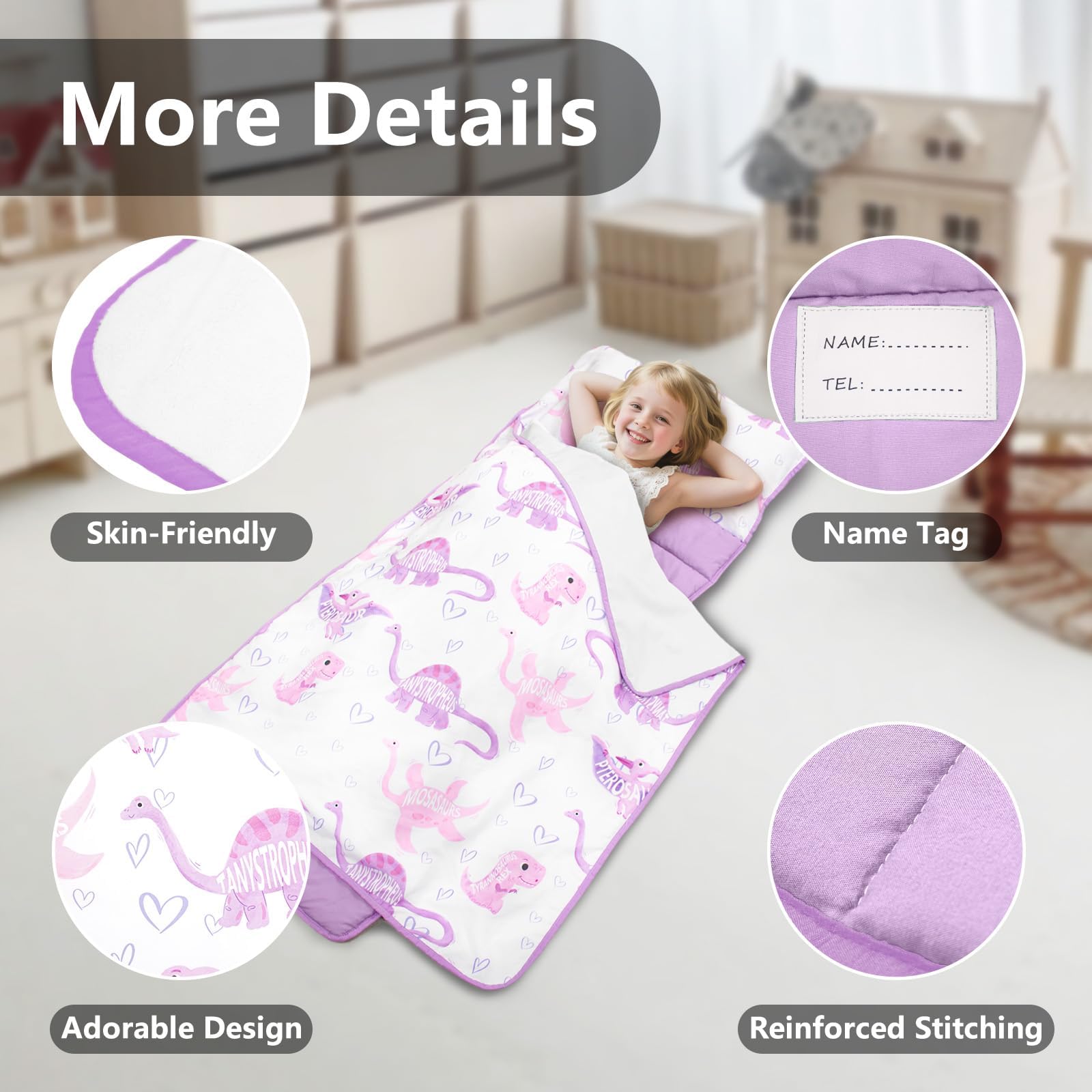 PRIMLECT nap mat features durable stitching for daily use.