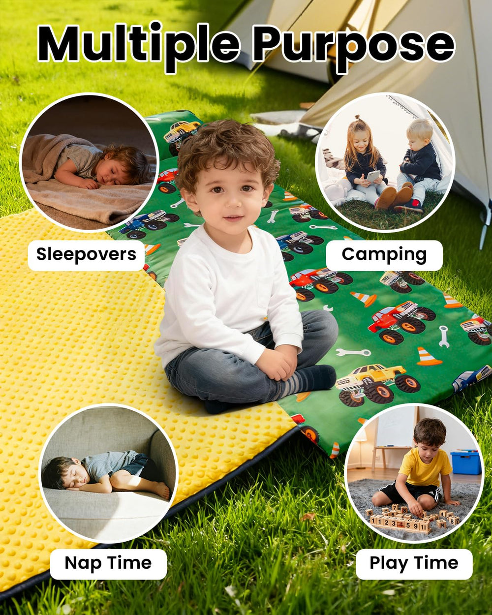 Primlect nap mat machine-washable cover for quick post-travel cleanup