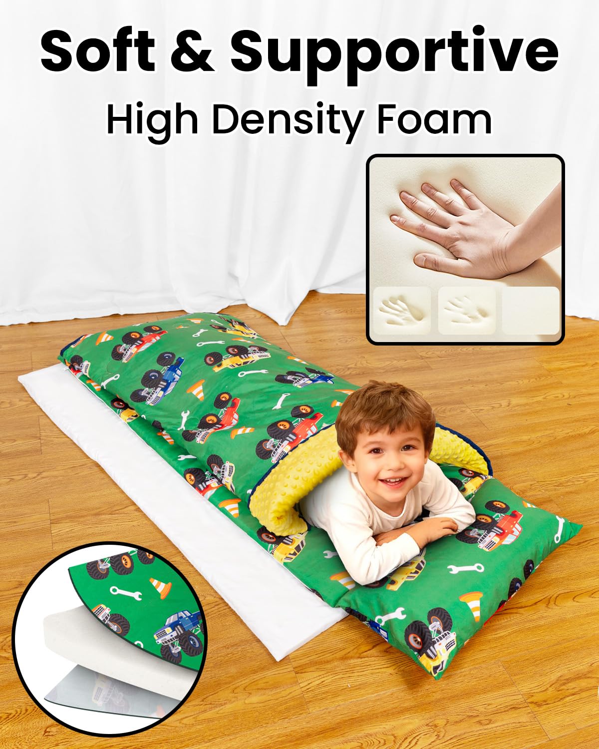 Primlect nap mat pillow detail adds cozy head support during rest
