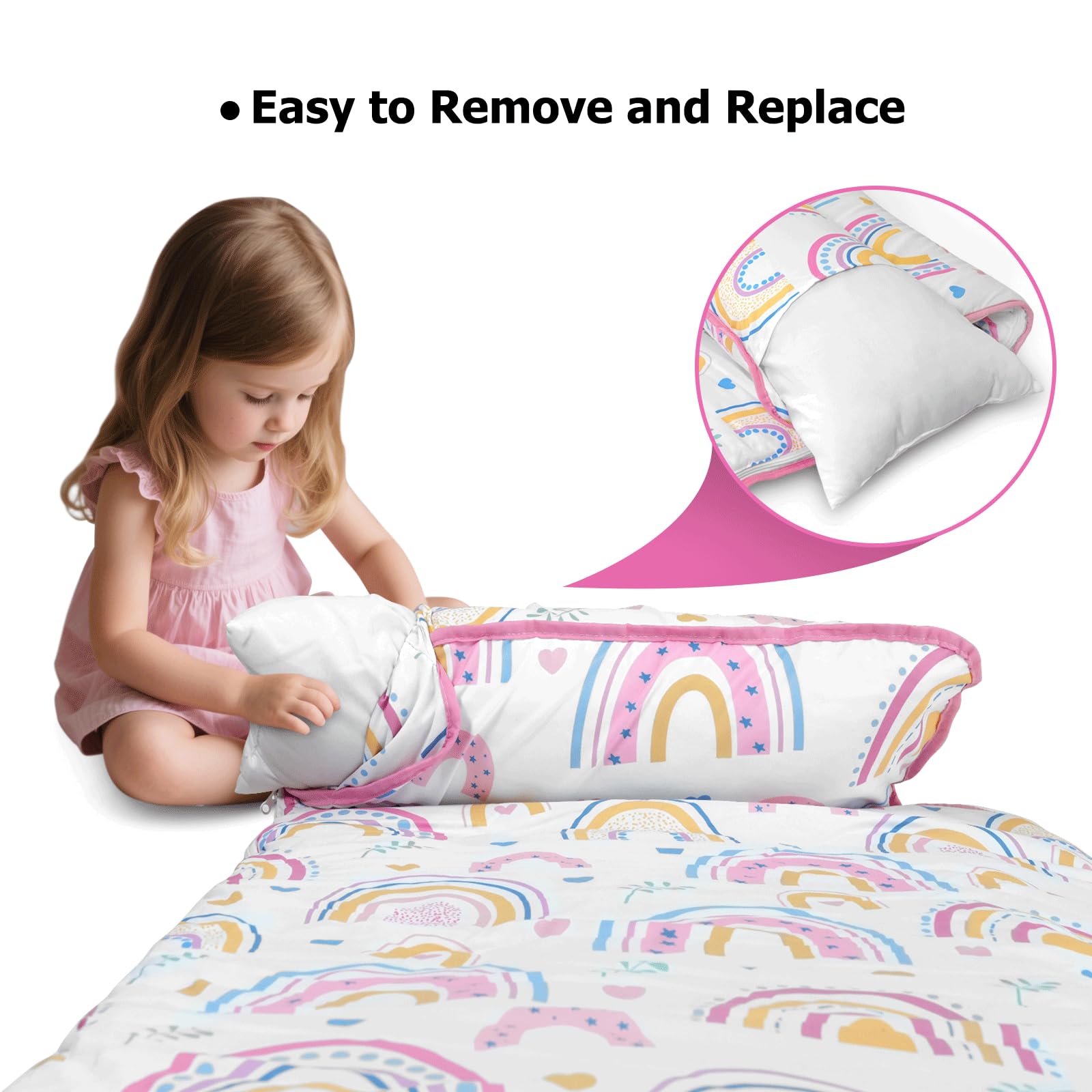PRIMLECT nap mat pillow insert ideal for daycare, preschool, kindergarten environments.
