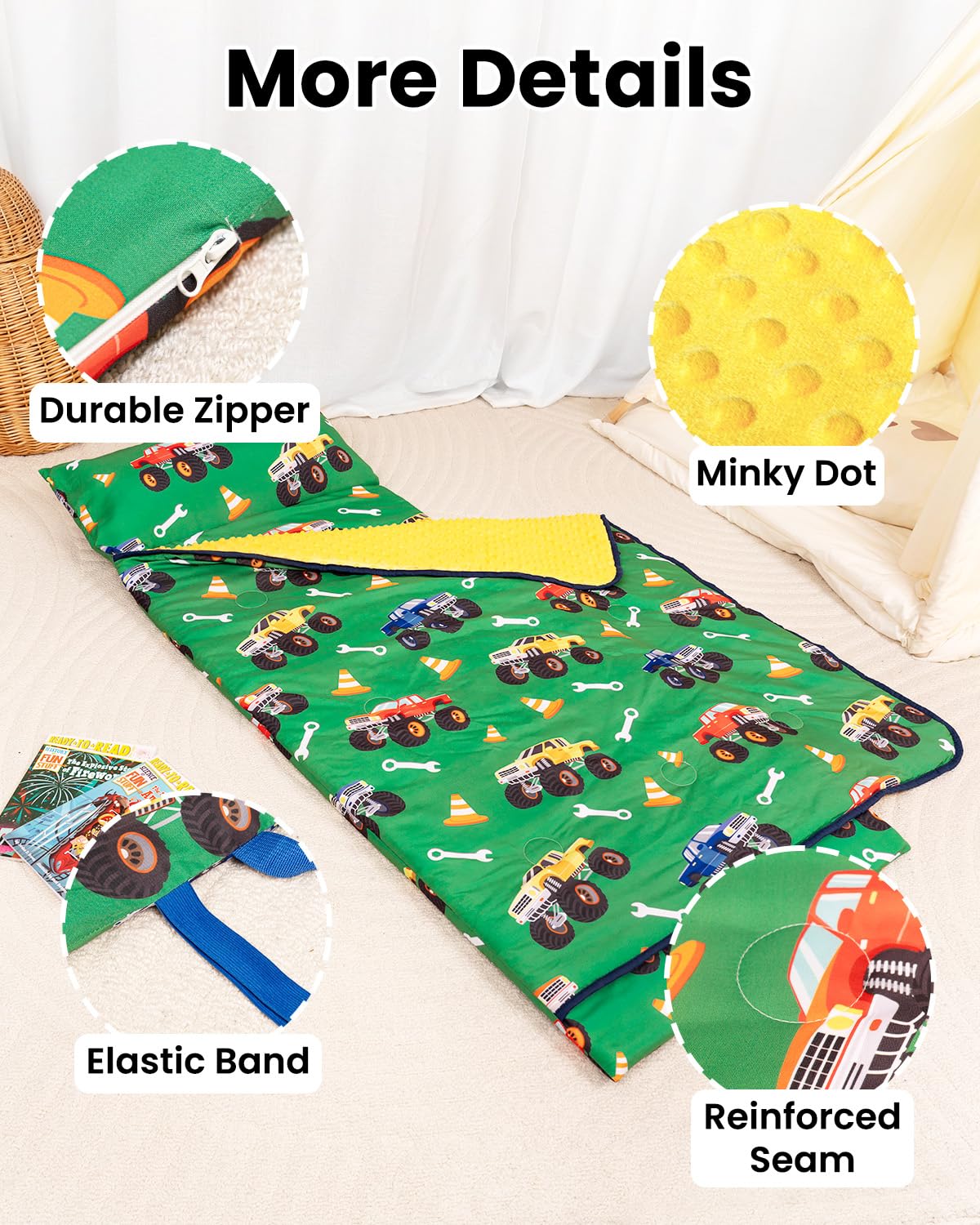 Primlect nap mat size 55x35 inches fits growing toddlers nicely