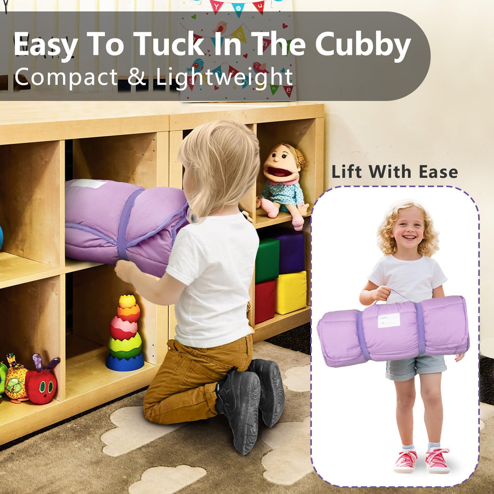 PRIMLECT nap mat top handle simplifies carrying between activities.