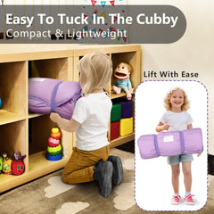 PRIMLECT nap mat top handle simplifies carrying between activities.