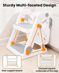 Primlect potty seat 2-in-1 design functions as potty seat and step stool.
