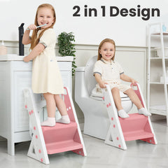 PRIMLECT adjustable two-height step grows with toddlers for comfortable footing.