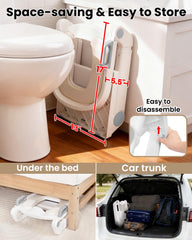 Primlect potty seat splash-guard provides splash protection for cleaner bathroom sessions.