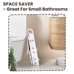 PRIMLECT potty seat top handles provide secure grip for climbing.