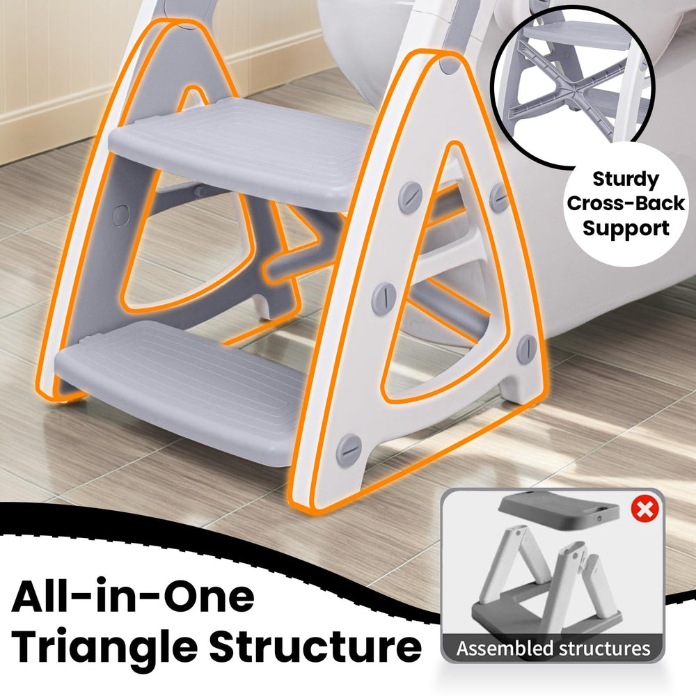 Primlect ultra-stable base grey supports confident potty training sessions.