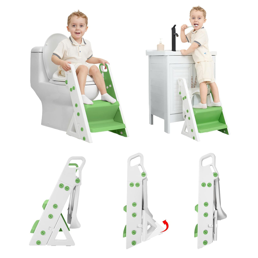 PRIMLECT space-saving potty seat folded neatly for small bathrooms