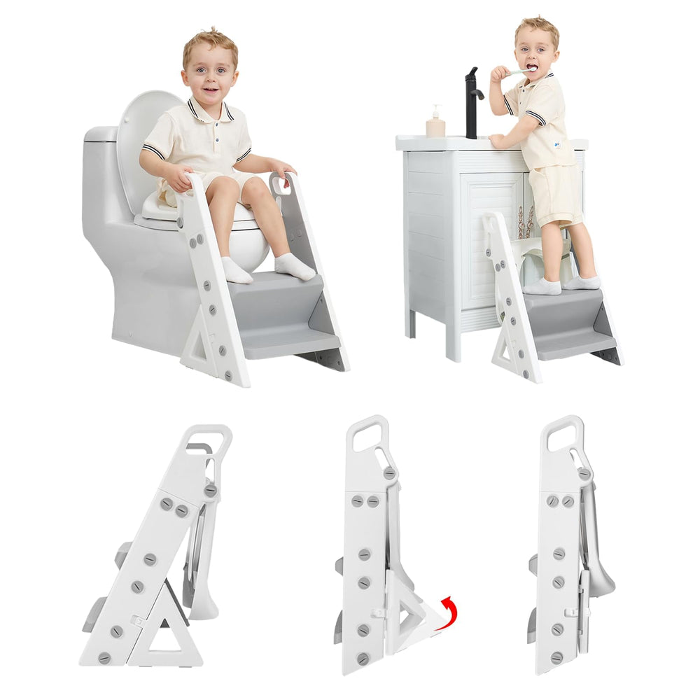 PRIMLECT space-saving potty seat with ladder for small bathrooms.