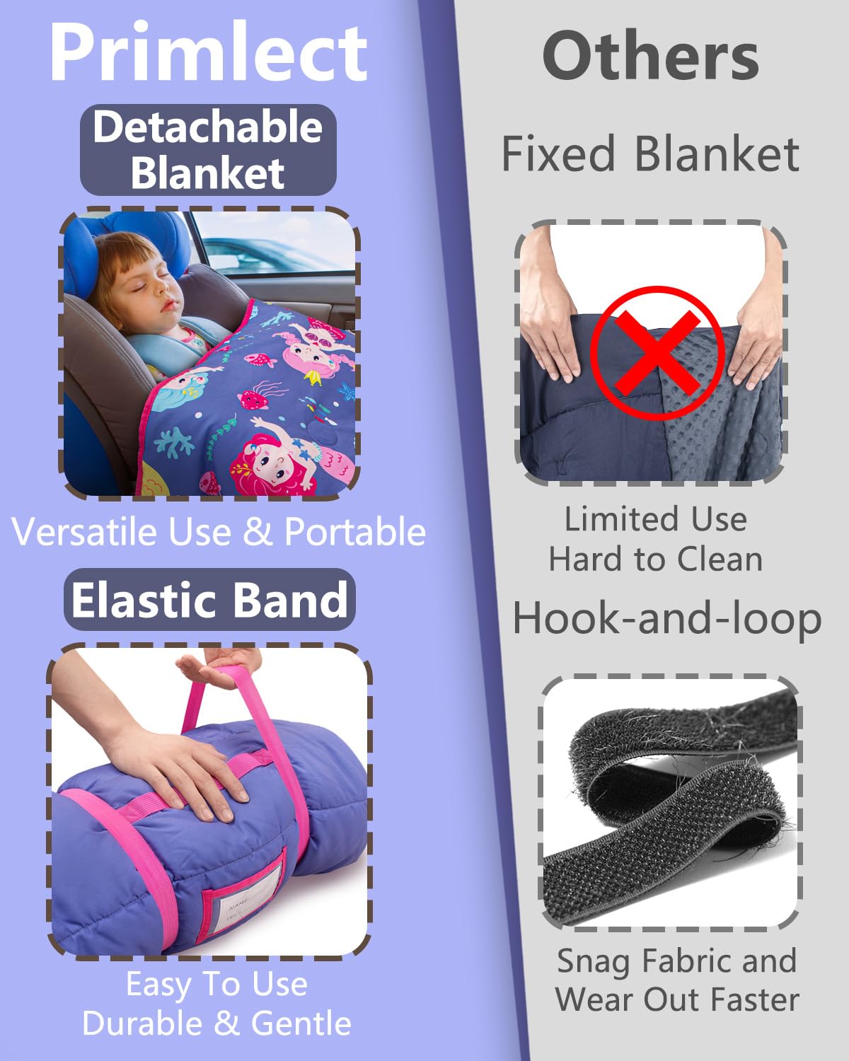 Primlect nap mat with minky dots lining provides calming sensory texture