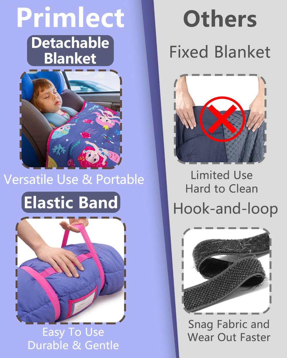 Primlect nap mat with minky dots lining provides calming sensory texture