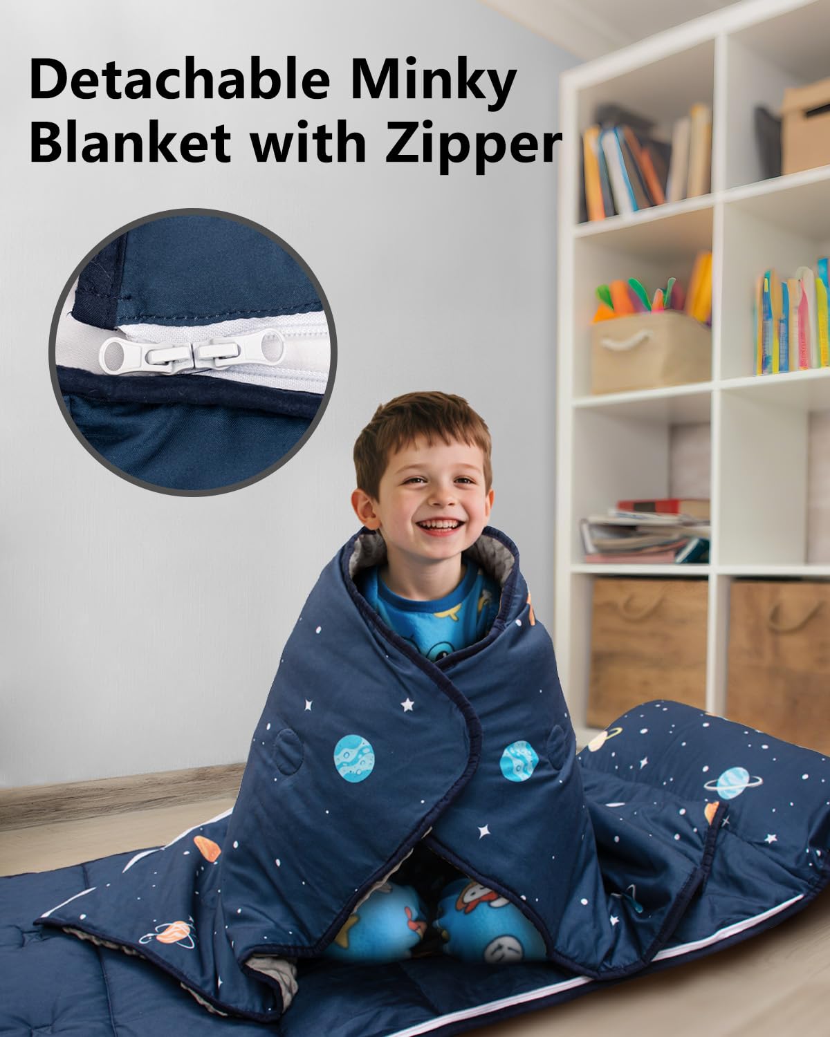 Primlect space-ship nap mat detachable blanket for flexible nap use.