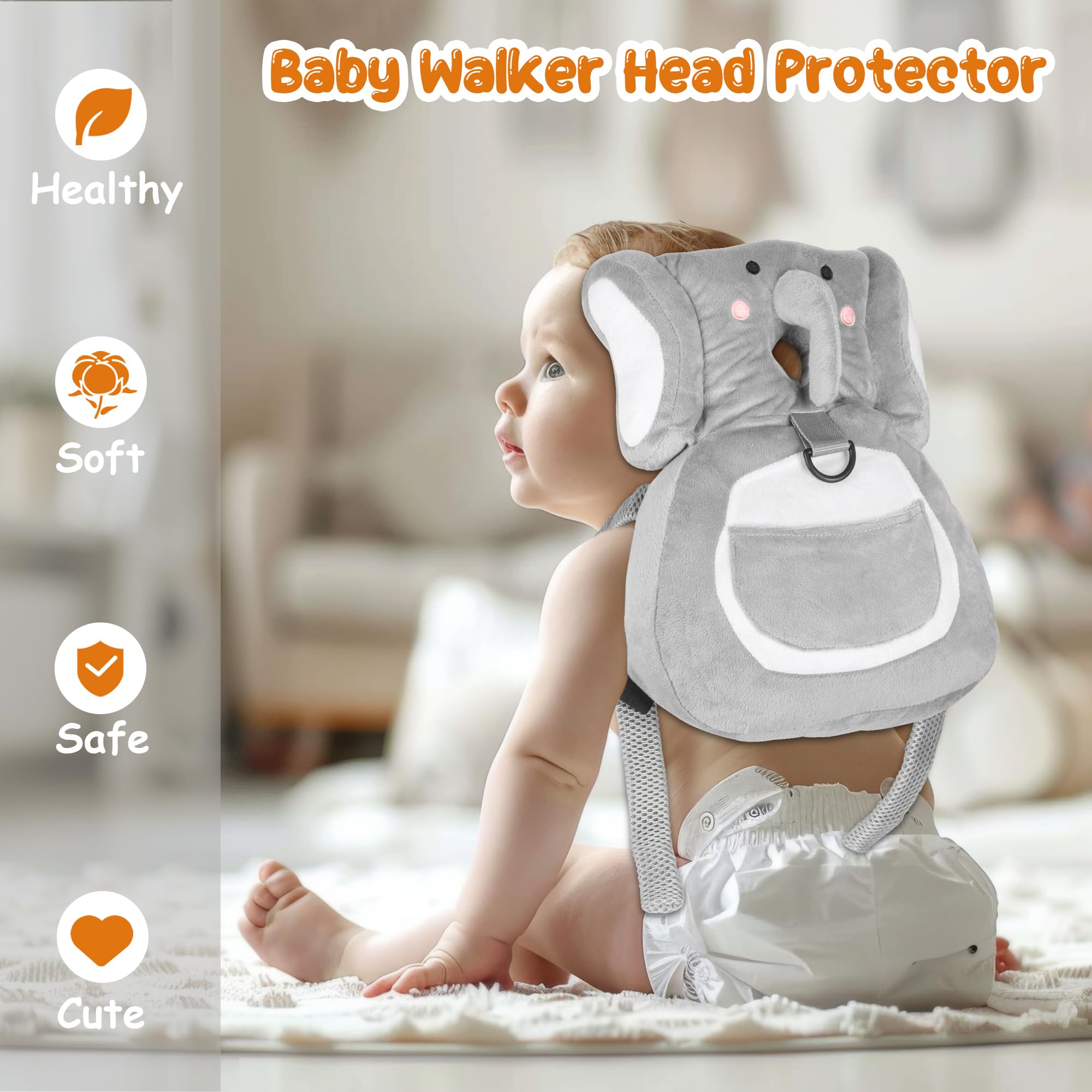 Primo Lines elephant head protector backpack adjustable shoulder straps ensure comfortable, burden-free wear