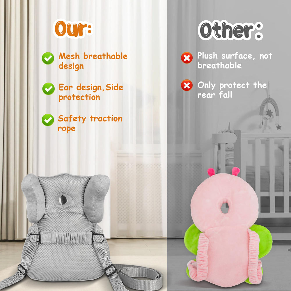 Primo Lines elephant head protector backpack in-use during walking highlights protective design