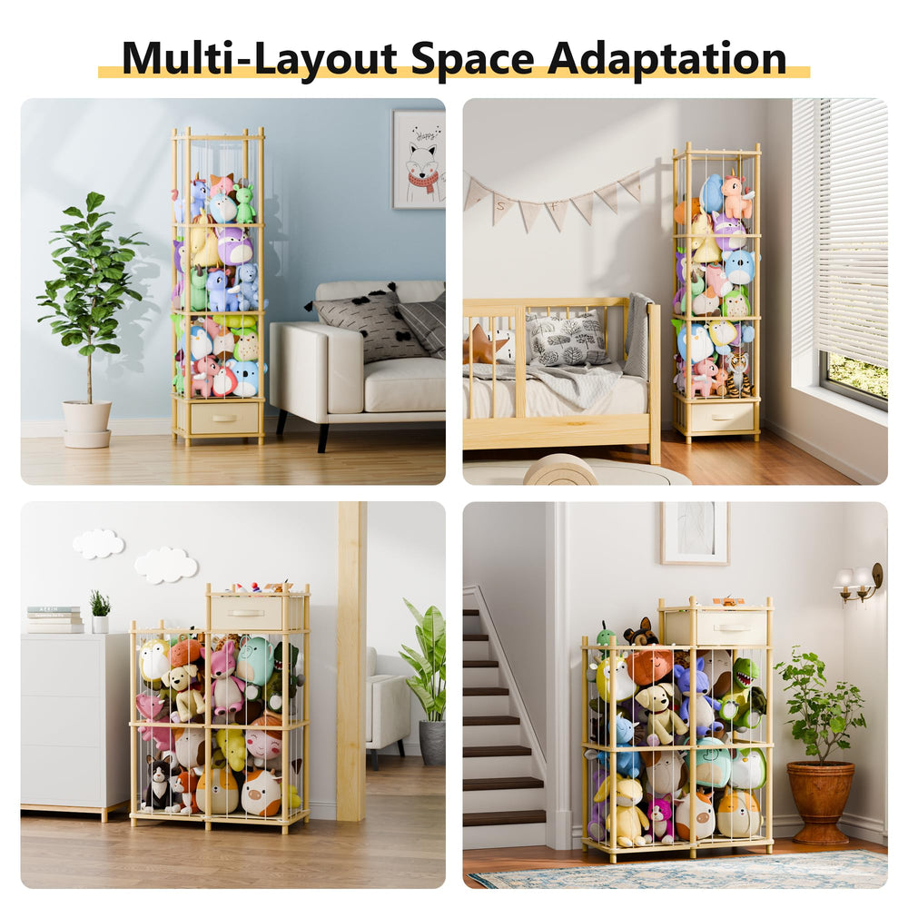 Primo Lines stuffed animal storage polyester-drawer keeps doll items neatly organized.