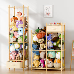 Primo Lines stuffed animal storage vertical stand saves space and showcases plush toys.