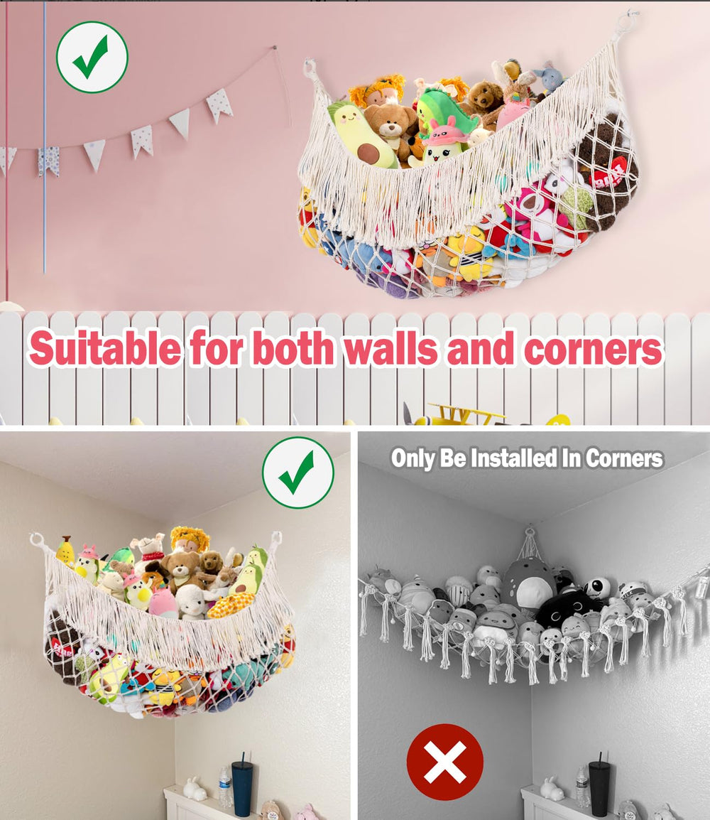 PrimZooty hammock helps keep playroom clutter-free for more space.
