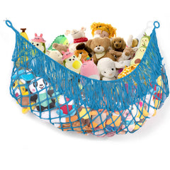 PrimZooty stuffed animal hammock wall hanging showing plush toy capacity.