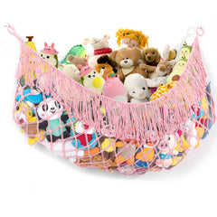 PrimZooty stuffed animal hammock 63in hangs plush toys neatly for tidy playrooms