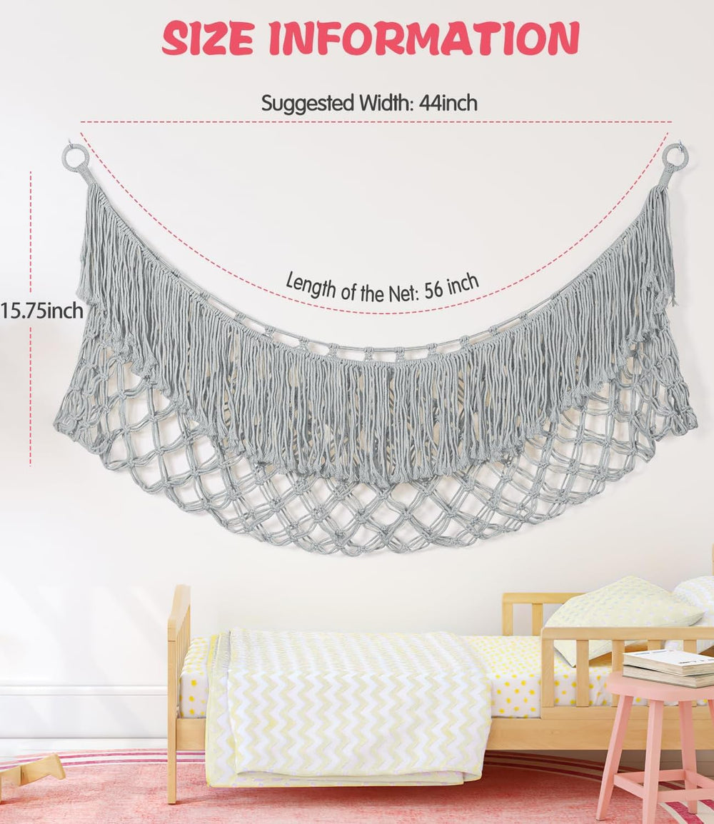 PrimZooty stuffed animal hammock metal rings indicate sturdy installation hardware.