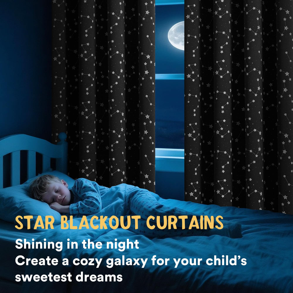 PrinceDeco fluorescent stars create a night-sky effect that soothes bedtime