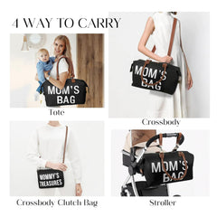 Printe diaper bag tote with changing pad offers comfortable on-the-go diaper changes.