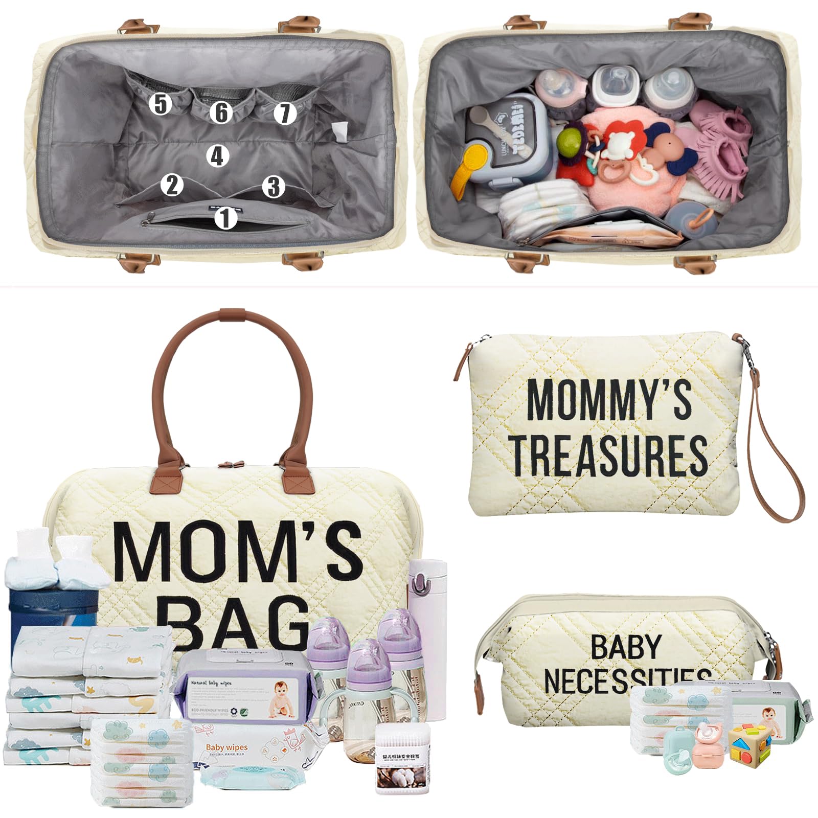 Printe diaper bag tote insulated-pocket close-up highlighting bottle insulation