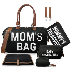 Printe diaper bag tote with large capacity keeps baby items neatly organized for travel.