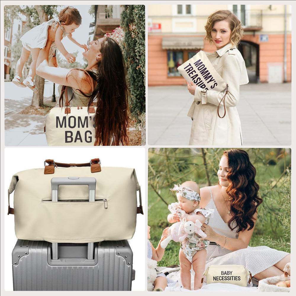 Printe diaper bag tote luggage sleeve simplifies travel with carry-on luggage