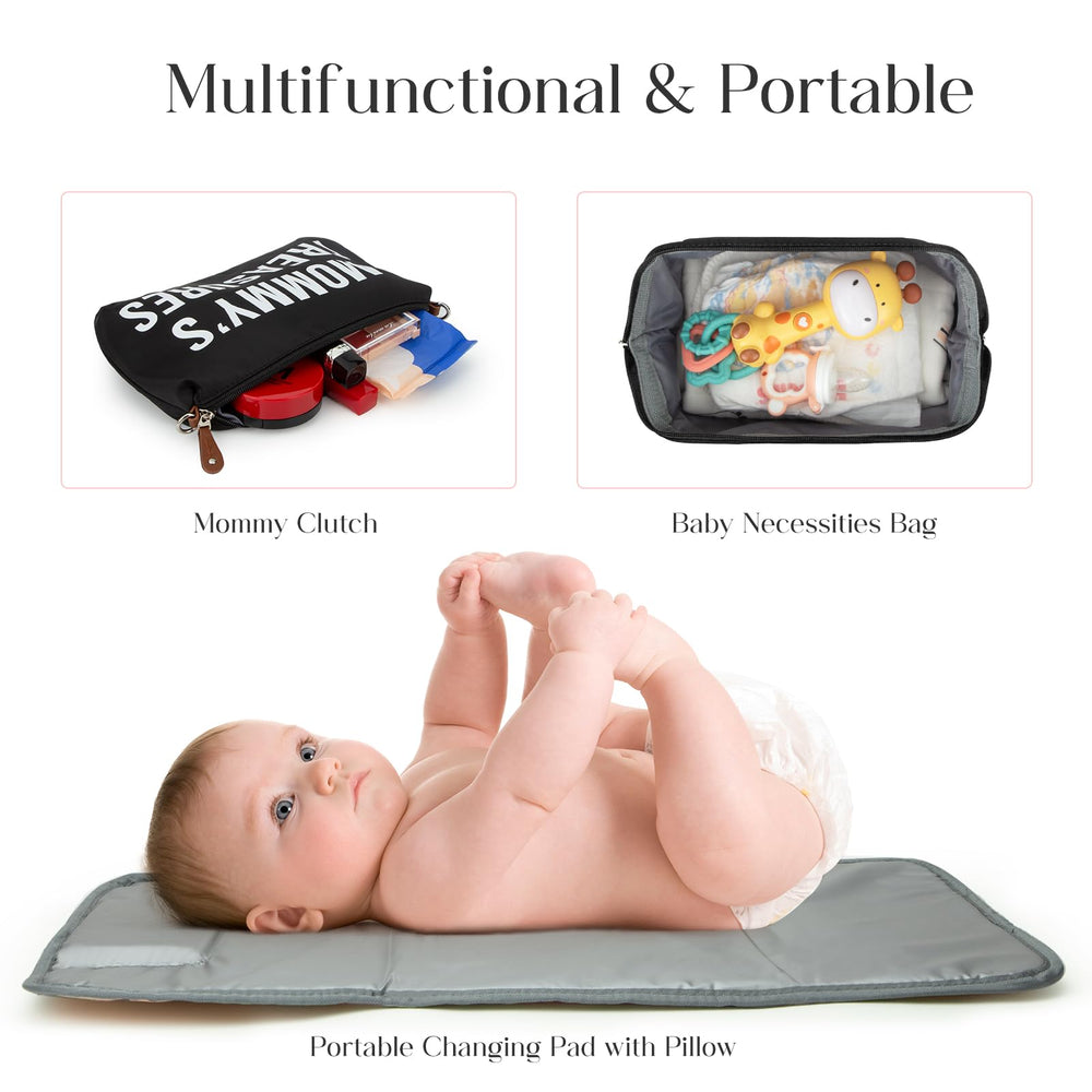Printe tote features stroller straps for hands-free handling.