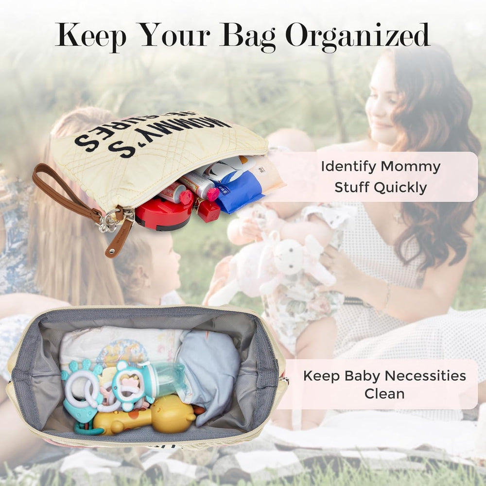 Printe diaper bag tote wet-pocket interior for damp items
