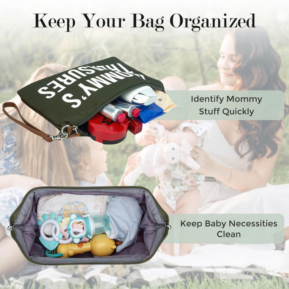 printe mom bag olive green adjustable strap and luggage sleeve for travel