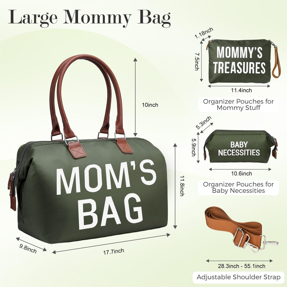 printe mom bag olive green insulated bottle pocket for on-the-go feeds