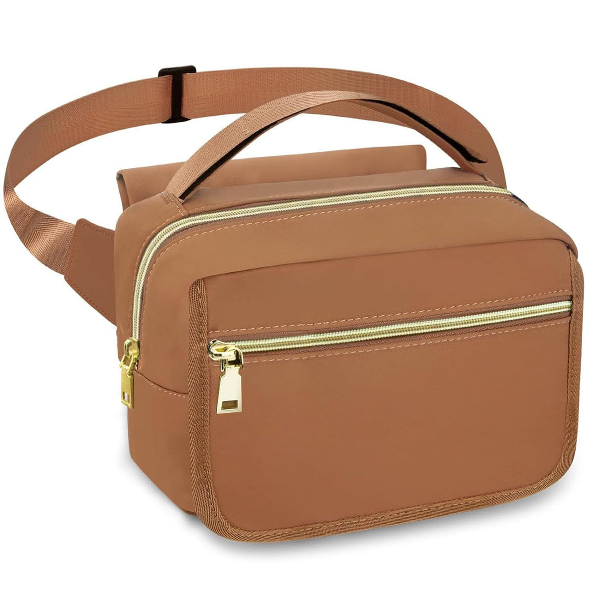 printe small diaper bag brown backview showing compact crossbody design for travel