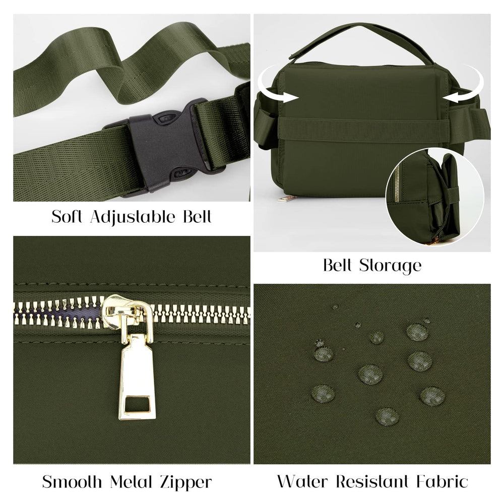 printe small diaper bag olive-green crossbody-strap adjustable for secure travel