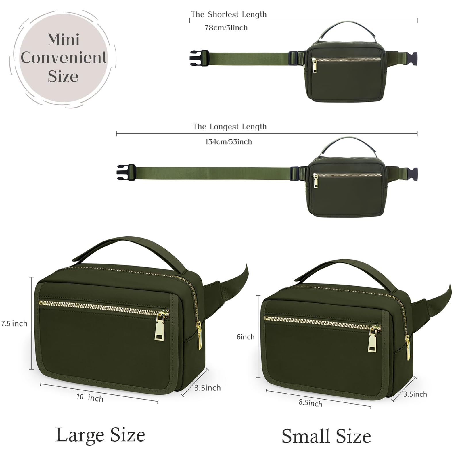 printe small diaper bag olive-green multi-pocket layout keeps essentials neatly organized
