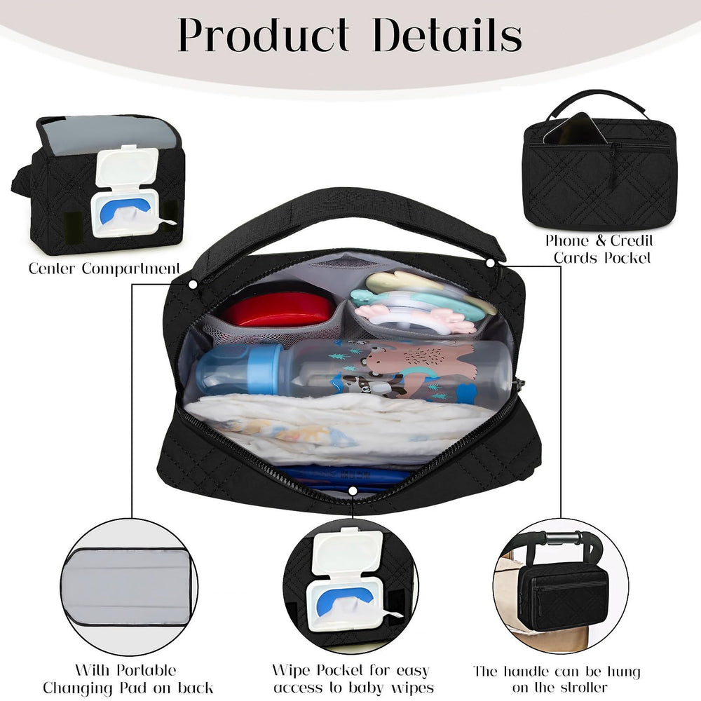Printe wipes pocket close up for fast access during errands