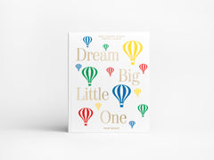 PrintWorks Dream Big Little One beige cover closeup shows elegant, gender-neutral keepsake.